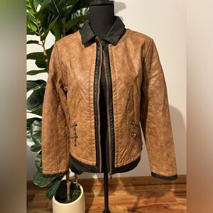 Elegant Tan Quilted Women's Jacket